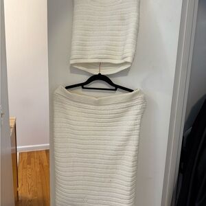 White Knit Skirt and Top Set